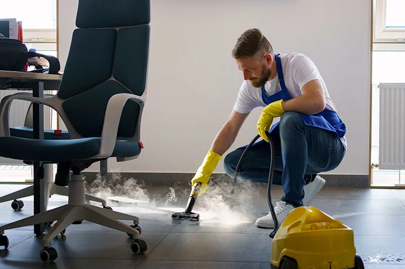 cleaning a Stuart showroom